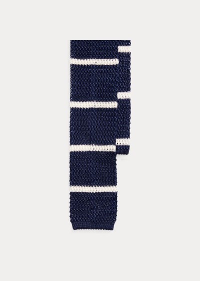 Men's Ralph Lauren Striped Knit Silk Ties | 846037GNU